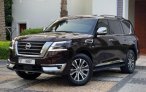 Burgundy Nissan Patrol Platinum 2020 for rent in Dubai 1